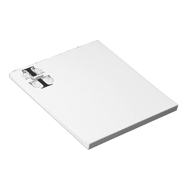 Monogramm I - Erste Schreibfläche Notizblock (angewinkelt)