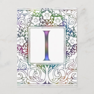 Monogramm I Postkarte