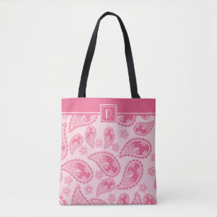 Monogramm & Ihr Name auf rosa Paisley-Muster