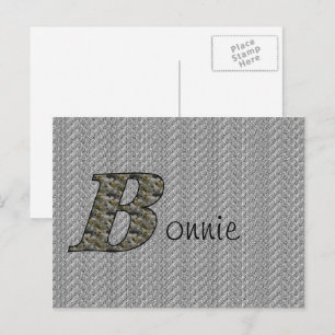 Monogramm - Ihr Name B Hydrangea florale Postkarte