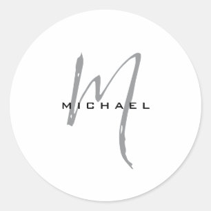 Monogramm Ihr Name Sonderangebot Runder Aufkleber