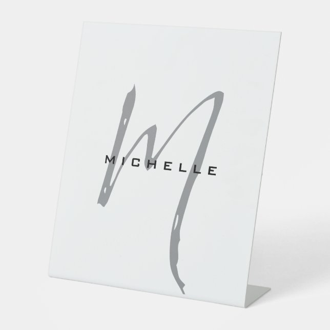 Monogramm Ihr Name Sondergeschenk erhalten eins Sockelschild (Vorderseite)