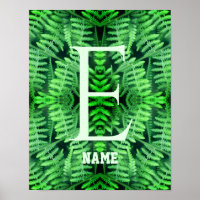 Monogramm Ihre Anfangsbuchstaben Grüne Farne Perso