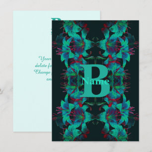 Monogramm Ihrer Anfangsbuchstabe Lily Kunst Person Mitteilungskarte