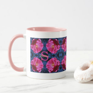 Monogramm Ihres Anfangsbuchstabens Name Rosenkunst Tasse