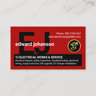 Monogramm Ihres Elektrikernamens Visitenkarte