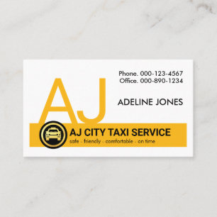 Monogramm Ihres Taxifahrer-Namens Visitenkarte
