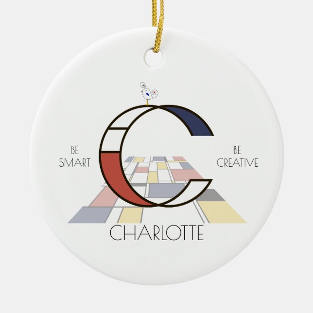 Monogramm im modernen Kunststil. С Keramik Ornament (Vorne)