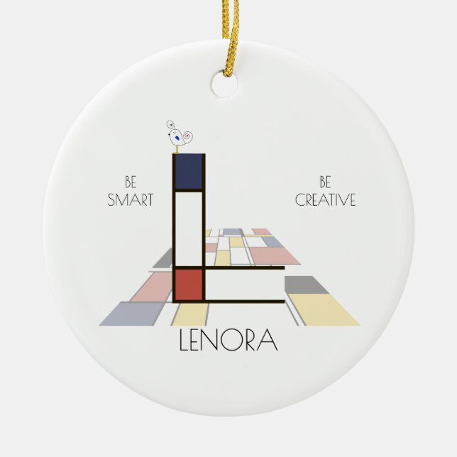 Monogramm im modernen Kunststil. Buchstabe L Keramik Ornament (Vorne)