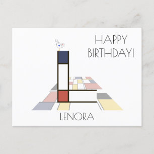 Monogramm im modernen Kunststil. Buchstabe L Postkarte