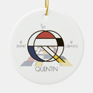 Monogramm im modernen Kunststil. Buchstabe Q Keramik Ornament