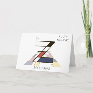 Monogramm im Neoplastikstil. Buchstabe Z Karte