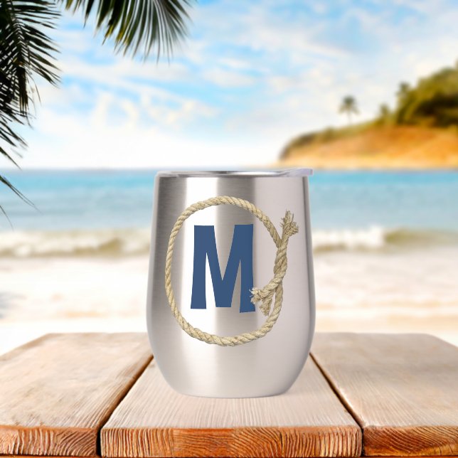 Monogramm im Rahmen eines Seildruckes (Strand)