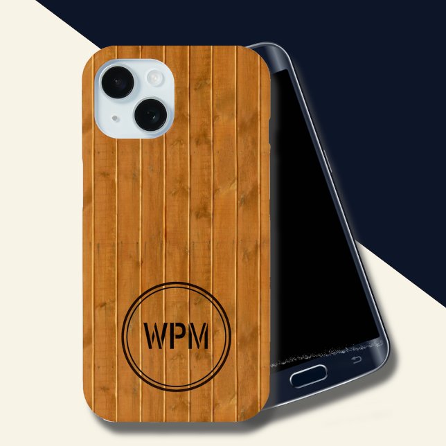 Monogramm im Stempelholzstil Case-Mate iPhone Hülle (Von Creator hochgeladen)