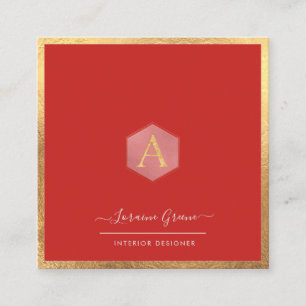 MONOGRAMM-IMITAT-GOLDordnung+DIY FARBE Quadratische Visitenkarte