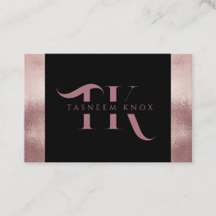 Monogramm Imitate Rose Gold Minimalistisch Visitenkarte