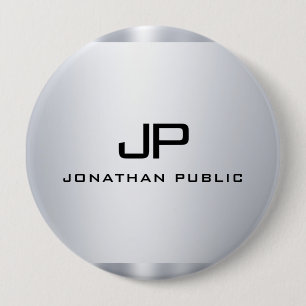 Monogramm-Imitate Silver Metallic Look Trendy Temp Button