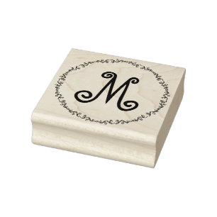 Monogramm in der Briefmarke "Whimsical Doodle Bord Gummistempel