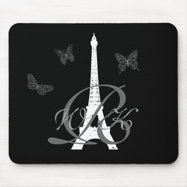 Monogramm in der Paris-Mausunterlage Mousepad (Vorne)