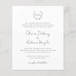 Monogramm in einem Budget Hochzeitseinladung