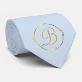 Monogramm in Gold mit Unendlichkeitskreis in Blau Krawatte