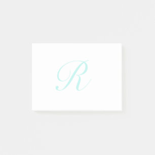 Monogramm in Schreibschrift, Hell-Türkis anpassen Post-it Klebezettel