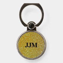 Monogramm in Schwarz auf falschem Goldglitter