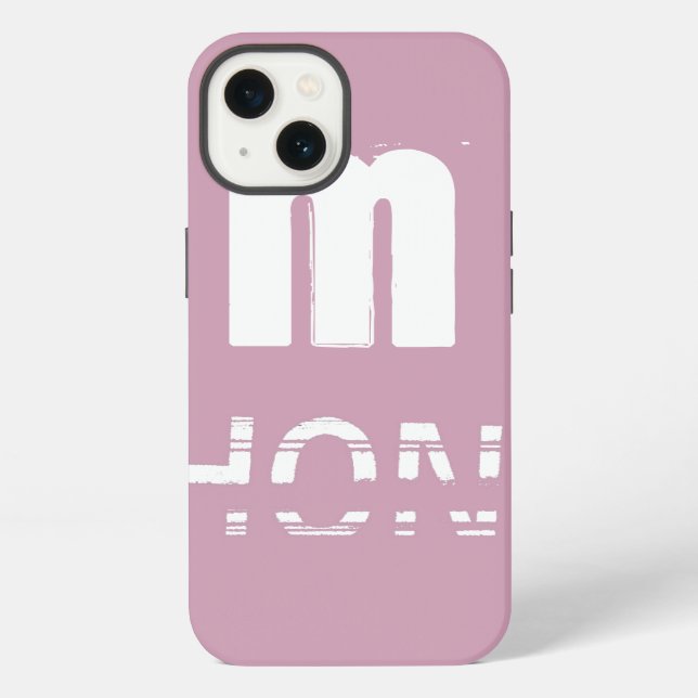 Monogramm individuell einstellbare rosa Cool Moder iPhone Hülle (Rückseite)