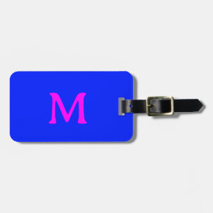 Monogramm Individuelle Name Color Neon Blue Pink 2 Gepäckanhänger