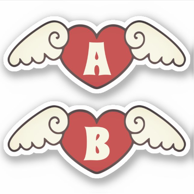 Monogramm Individuelle Name Coole Flügeldrachen mi Aufkleber (Vorderseite)