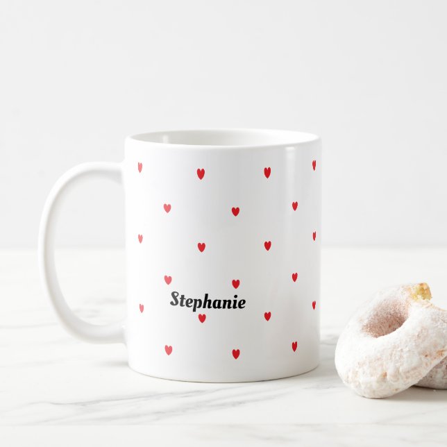 Monogramm Individuelle Name Niedlich Kaffeetasse (Mit Donut)