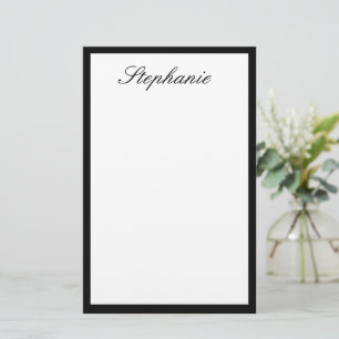 Monogramm Individuelle Name Schwarz-weiß Minimale Briefpapier