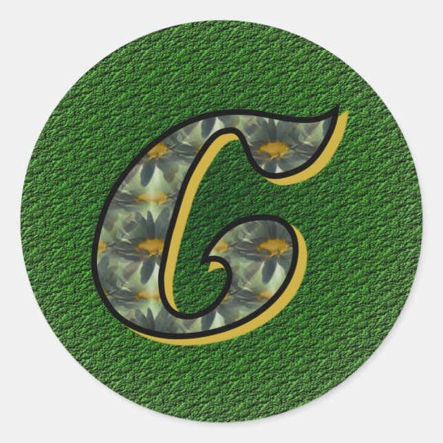 Monogramm Initial C Black Daisies Aufkleber (Vorderseite)