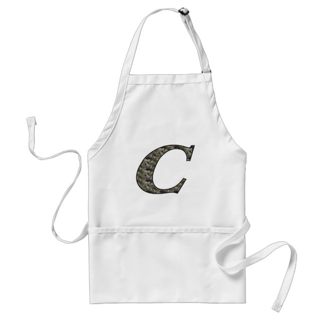 Monogramm Initial C Hydrangea Floral Schürze (Vorne)