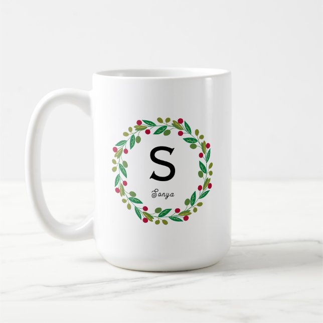 Monogramm initial - Christmas Kaffeetasse (Links)