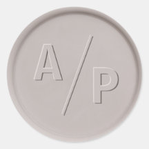 Monogramm Initial Clay Wax Siegel Sticker