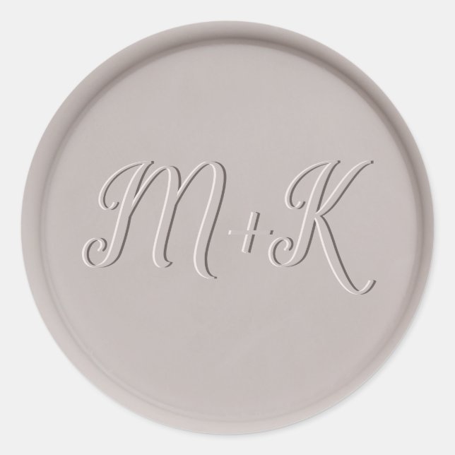 Monogramm Initial Clay Wax Siegel Sticker (Vorderseite)
