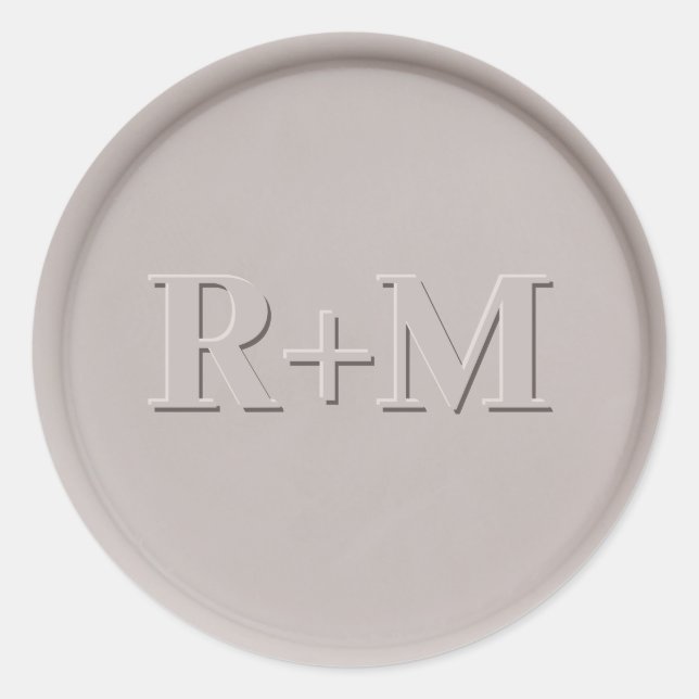 Monogramm Initial Clay Wax Siegel Sticker (Vorderseite)