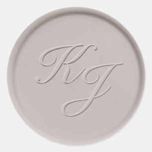 Monogramm Initial Clay Wax Siegel Sticker