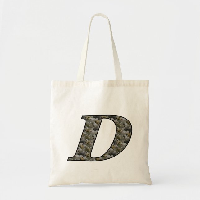 Monogramm Initial D Hydrangea Floral Tote Bag Tragetasche (Vorne)