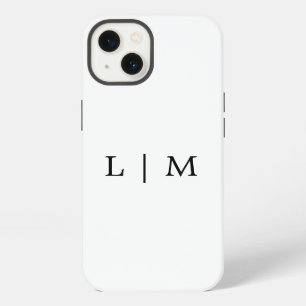 Monogramm Initial Einfach Schwarz und Weiß Minimal iPhone 13 Hülle