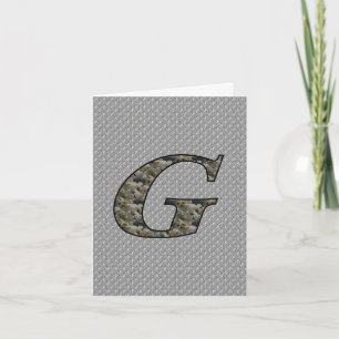 Monogramm Initial G Hydrangea Floral Card