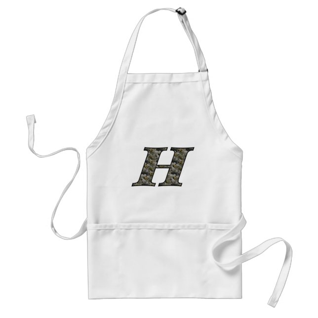 Monogramm Initial H Hydrangea Floral Schürze (Vorne)