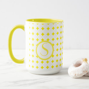 Monogramm Initial Helle Gelbe Diamanten Modern Tasse