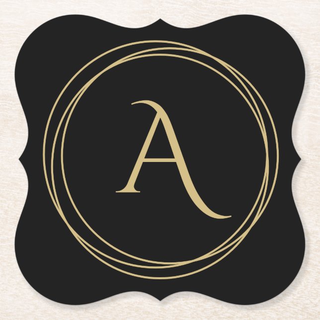 Monogramm Initial in Circles Untersetzer (Vorderseite)