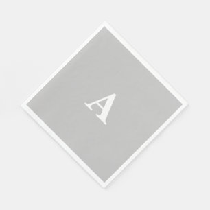 Monogramm Initial Individuelle Name Grau Weiß Nied Serviette