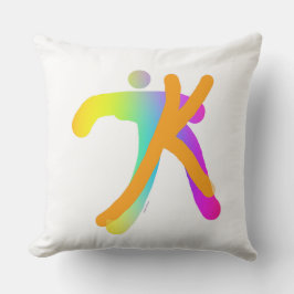 Monogramm Initial-K-Regenbogen Kissen