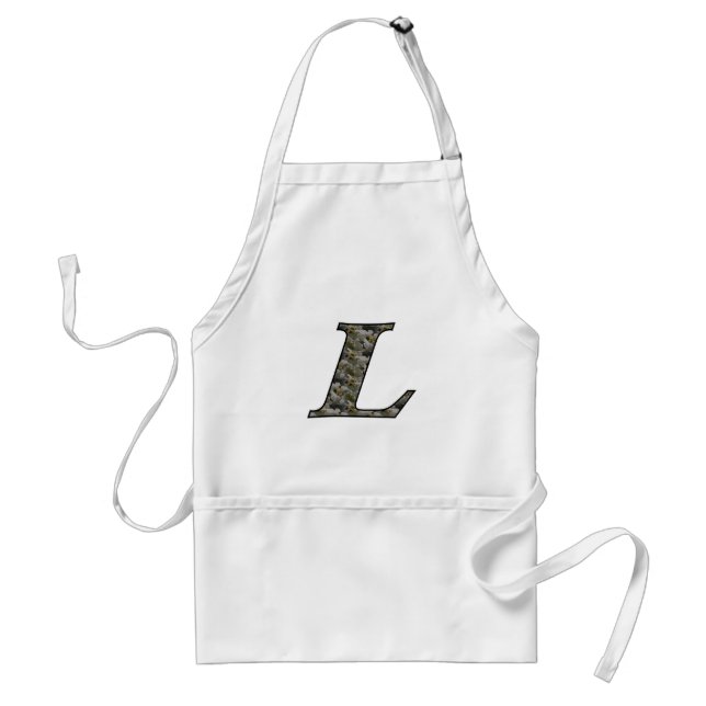 Monogramm Initial L Hydrangea Floral Schürze (Vorne)