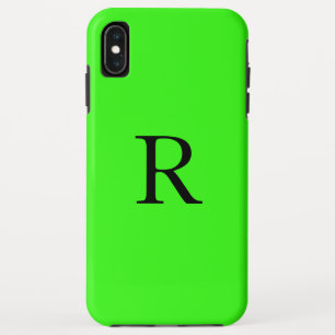 Monogramm Initial Neon Green Solid Color Cool Case-Mate iPhone Hülle