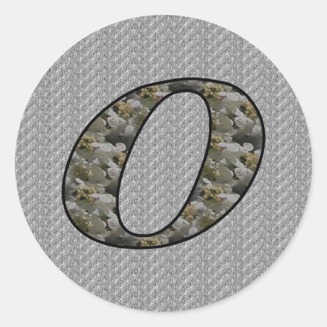 Monogramm Initial-O-Hydrangea-Floral-Aufkleber Runder Aufkleber (Vorderseite)